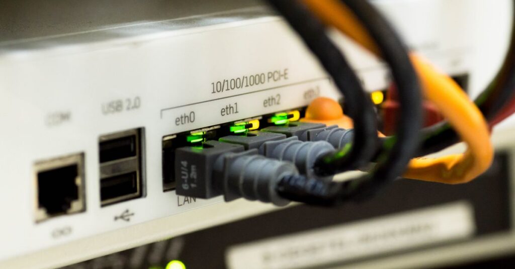 Wireless network router in an office